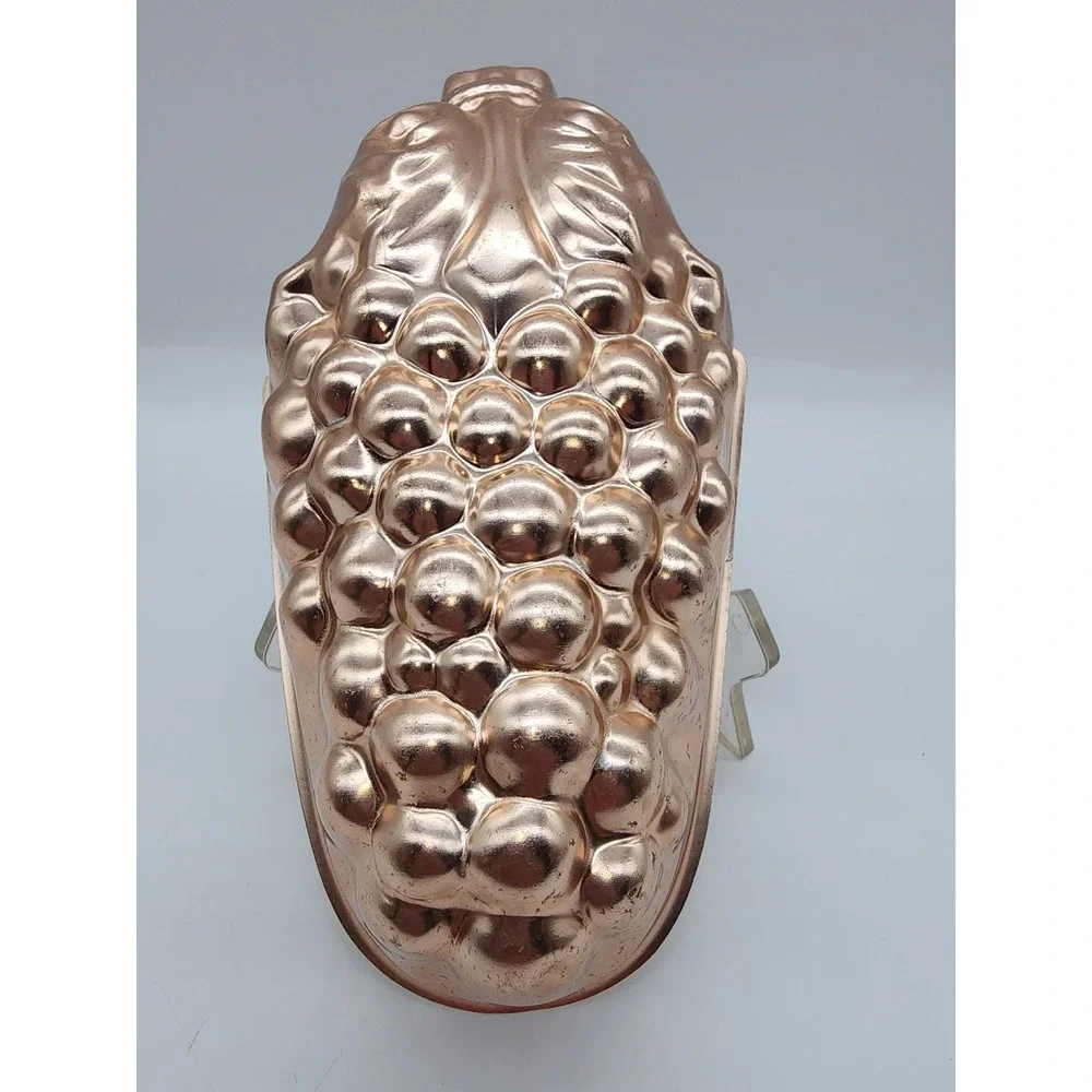 Vintage Copper Grapes Metal Jelly Cake Mold Wall Decor Hanging Kitchenware